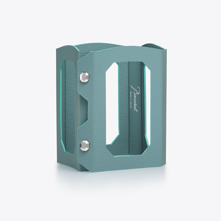 옥타곤 디캔터 케이스 (Octogone Decanter Case) Baccarat, 블루 레더로 만든