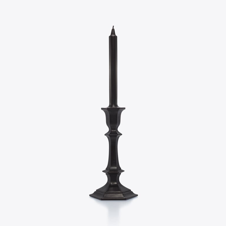 Harcourt Candlestick Candle Baccarat in Wax Black View 1