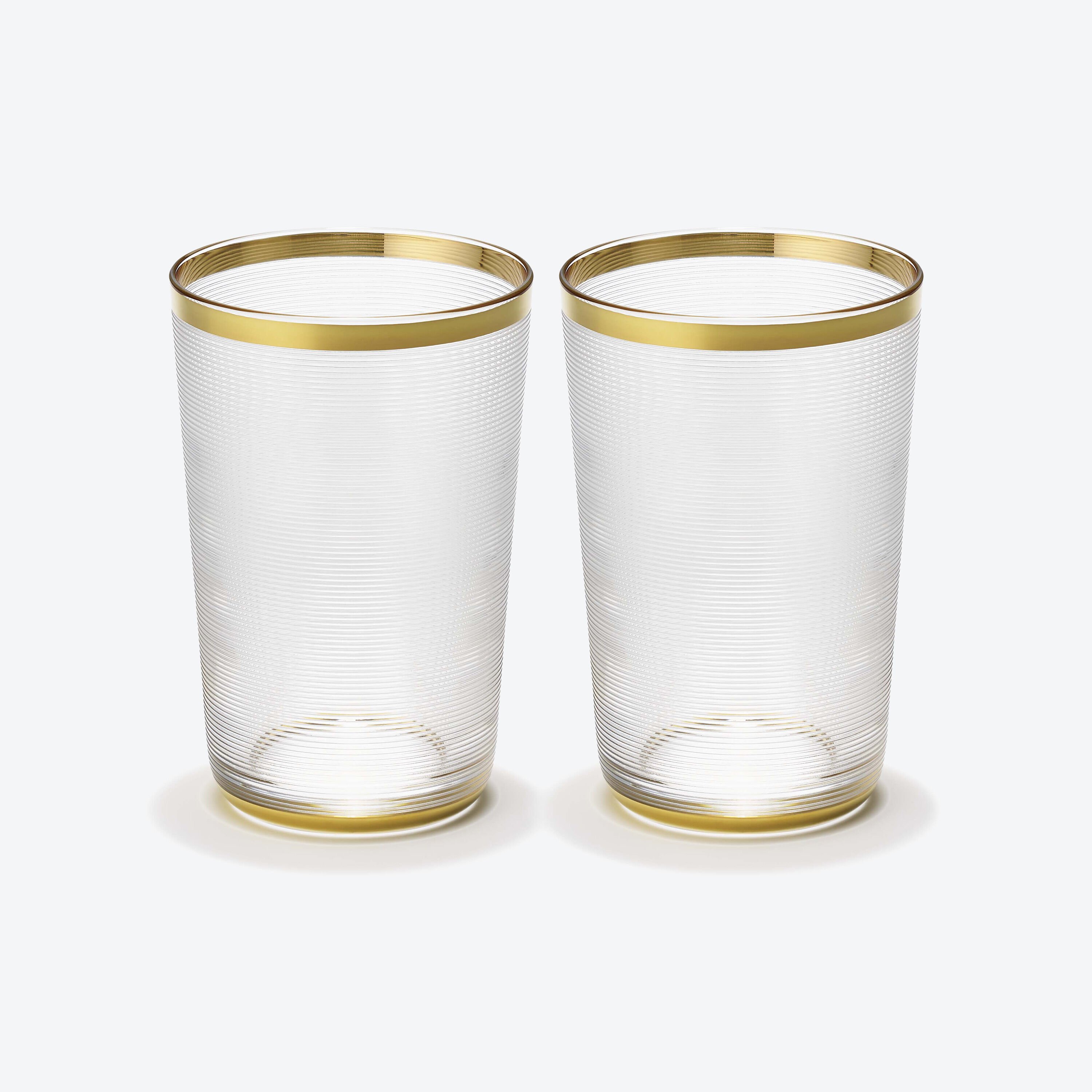 Baccarat ガレアリング ターコイズ色　13号 Glass Gold Rimmed Sensuji Set X2 | Baccarat Japan