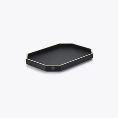 Select Octogone Tray S Baccarat in Recycled leather Black
