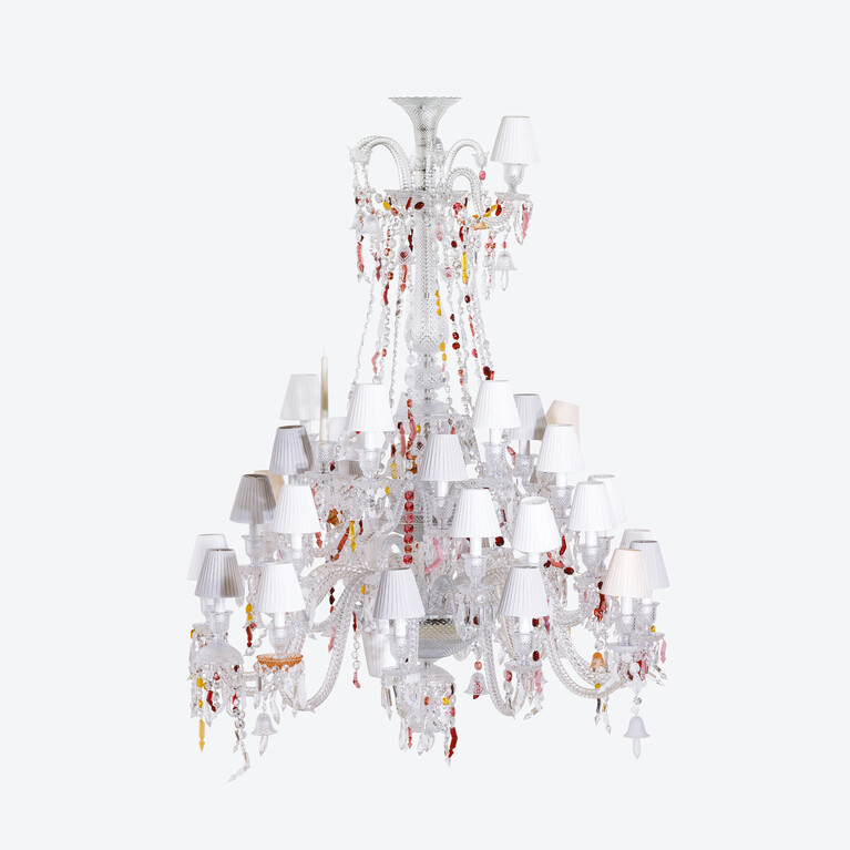Nervous Z&eacute;nith Chandelier (37L) Baccarat in Crystal Pink View 1