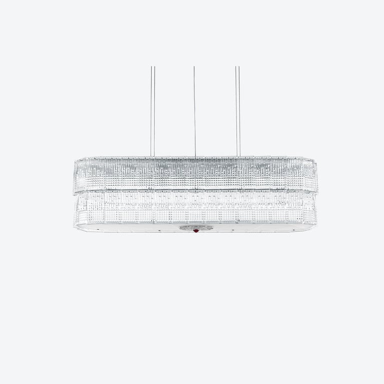 Tuile de Cristal Piccadilly Chandelier Rectangular S Baccarat in Crystal Clear View 1