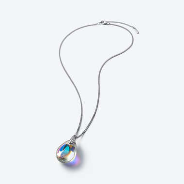 Psydélic Silver Necklace Iridescent Clear View 1