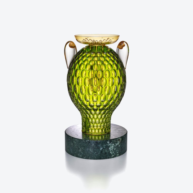 Faunacrystopolis Frog Sculpture Baccarat in Crystal Green