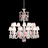 Lustre Z&eacute;nith Flou, Je te Vois Flou (24L) Baccarat en Cristal Rose