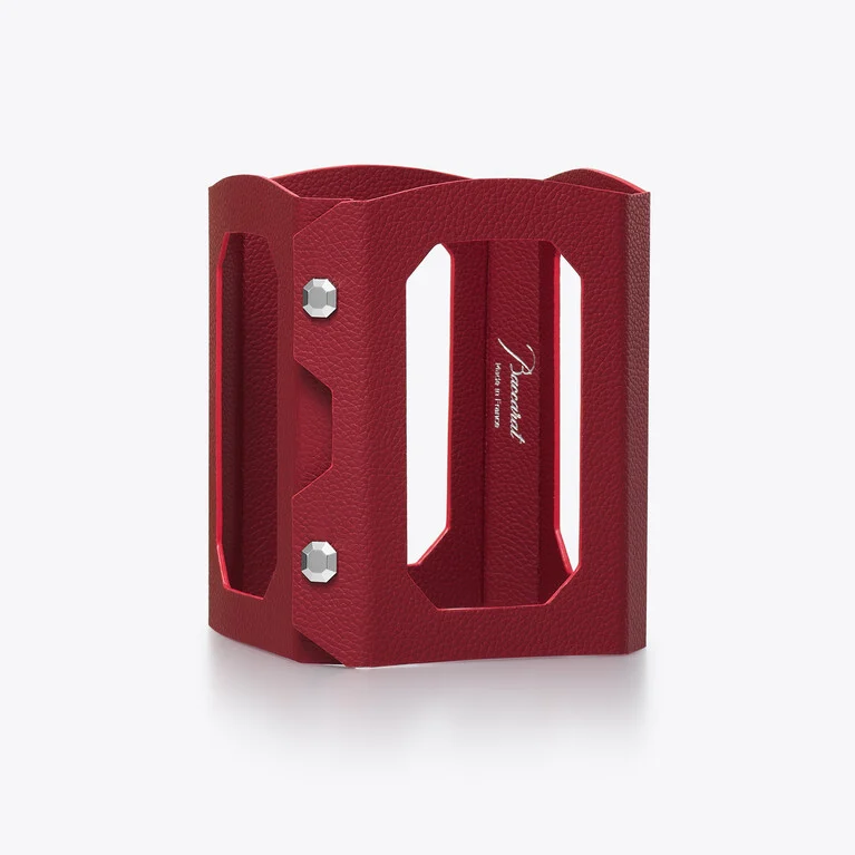Octogone Decanter Case Baccarat in Leather Red View 1