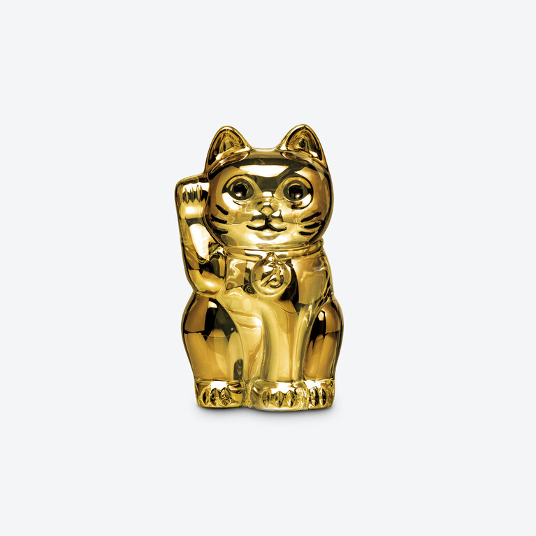 Cat Maneki Neko Figurine S Golden  Baccarat