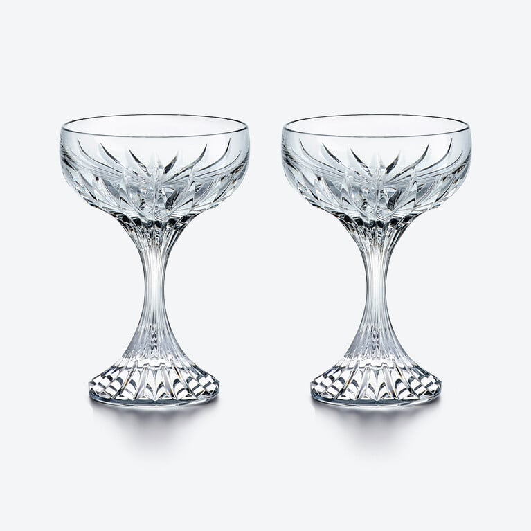 Mass&eacute;na Sektglas Baccarat, Champagner-Coup&eacute; aus Klarem Kristall