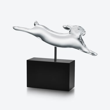 Lapin Pompon Baccarat en Cristal Clair