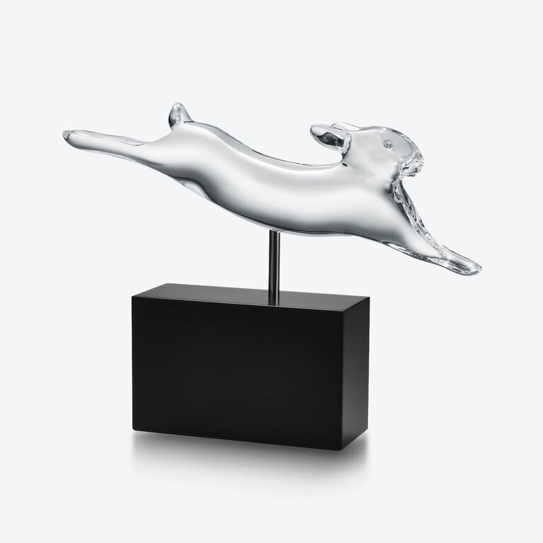 Lapin Pompon Baccarat en Cristal Clair