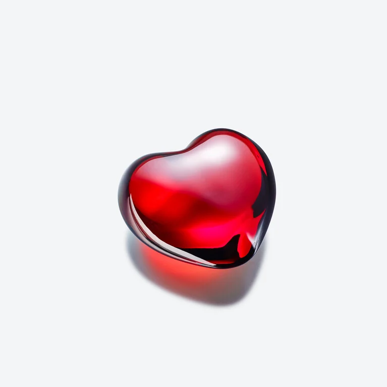C&oelig;ur Amor Baccarat en Cristal Rouge Voir 1