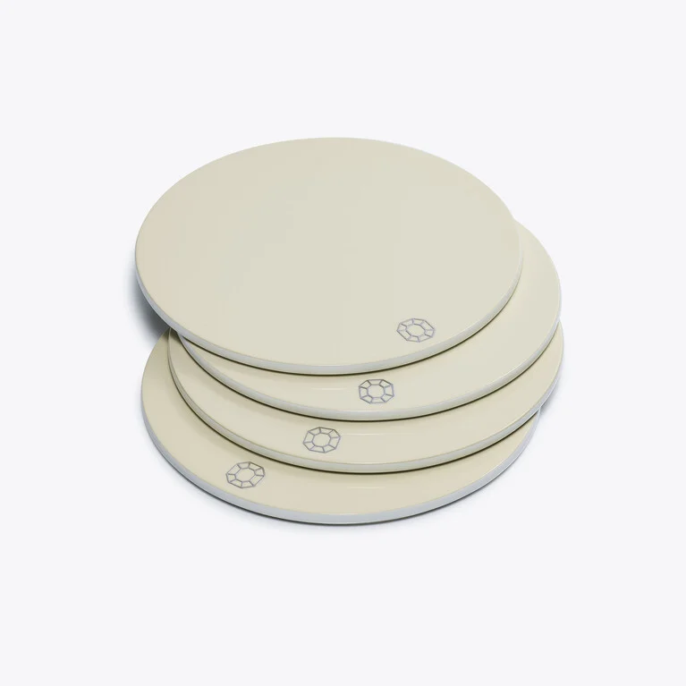 Octogone Coasters Baccarat in Lacquer White View 1