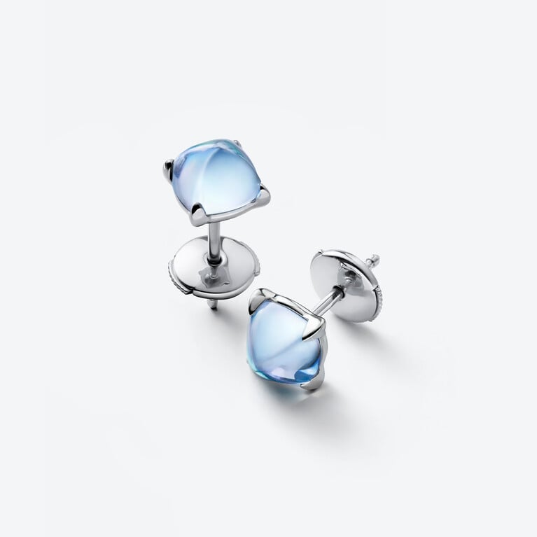 Médicis Silberner Ohrringe Baccarat in Blauem Silber