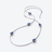 Fleurs de Psydélic Silver Long Necklace, Blue Scarabee