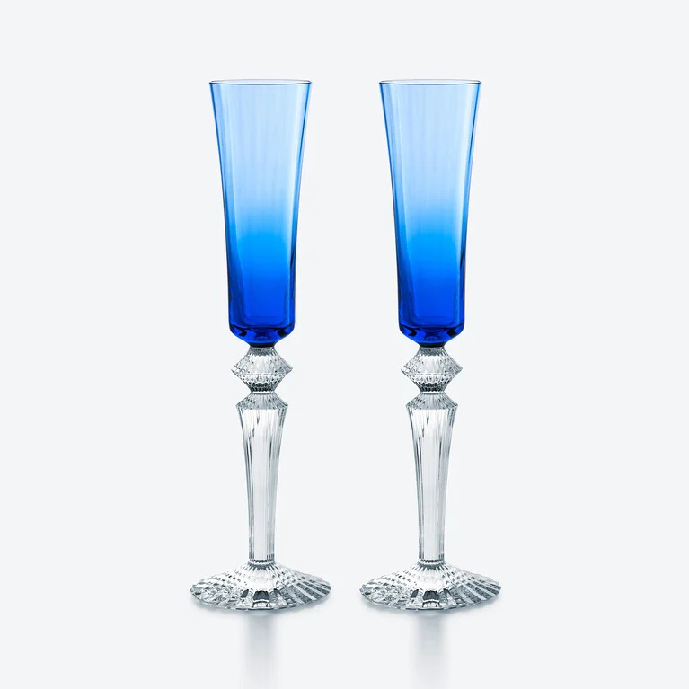 Mille Nuits Flutissimo Flutes Baccarat, Champagne flute in Crystal Blue View 1