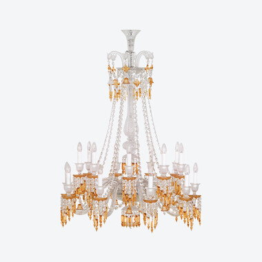 Z&eacute;nith Charleston Chandelier Long (18L) Baccarat in Crystal Yellow
