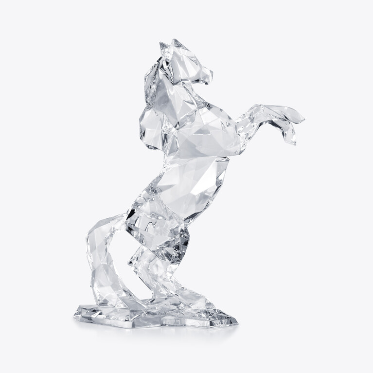Escultura de caballo Pegaso Polygon Baccarat en Cristal Clear