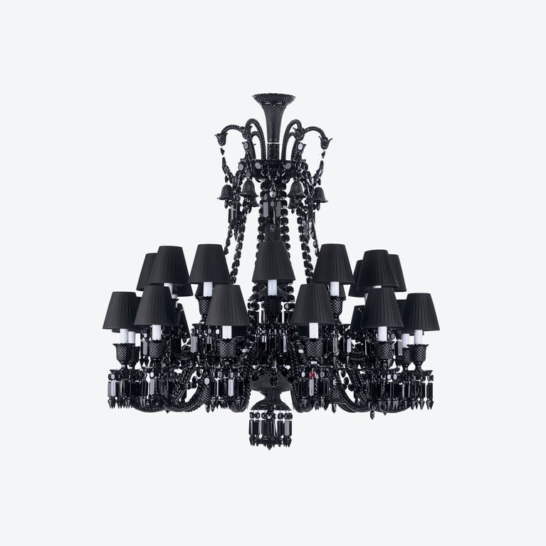 Z&eacute;nith Chandelier Black (24L) Baccarat in Crystal Black