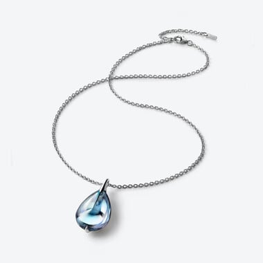 Fleurs de Psydélic Silver Necklace Aqua mirror Baccarat