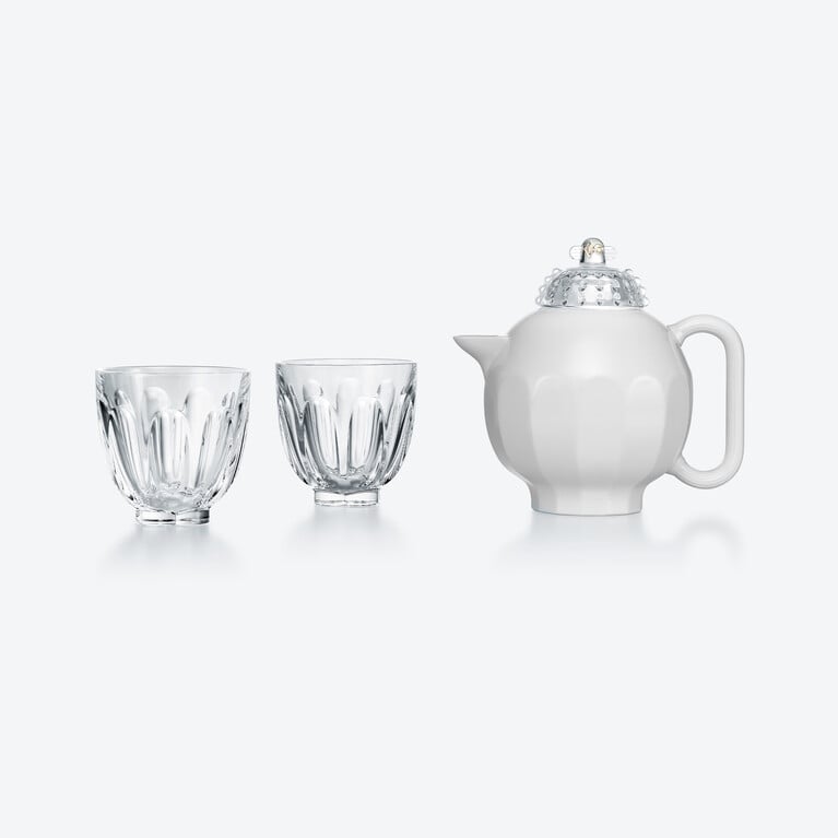 Harcourt Faunacrystopolis Tea Set Baccarat in Clear Crystal