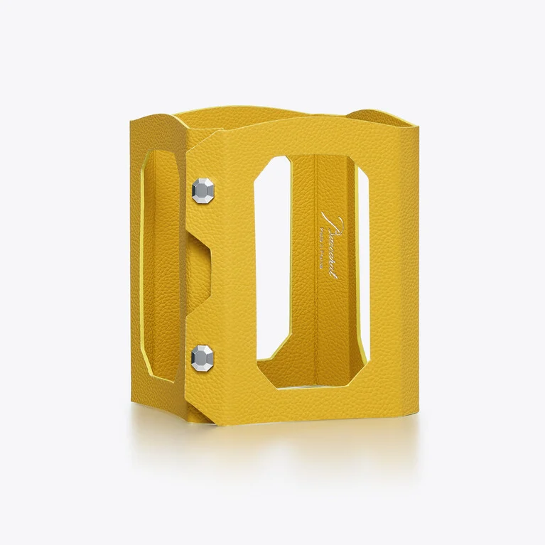 Octogone Decanter Case Baccarat in Leather Yellow View 1