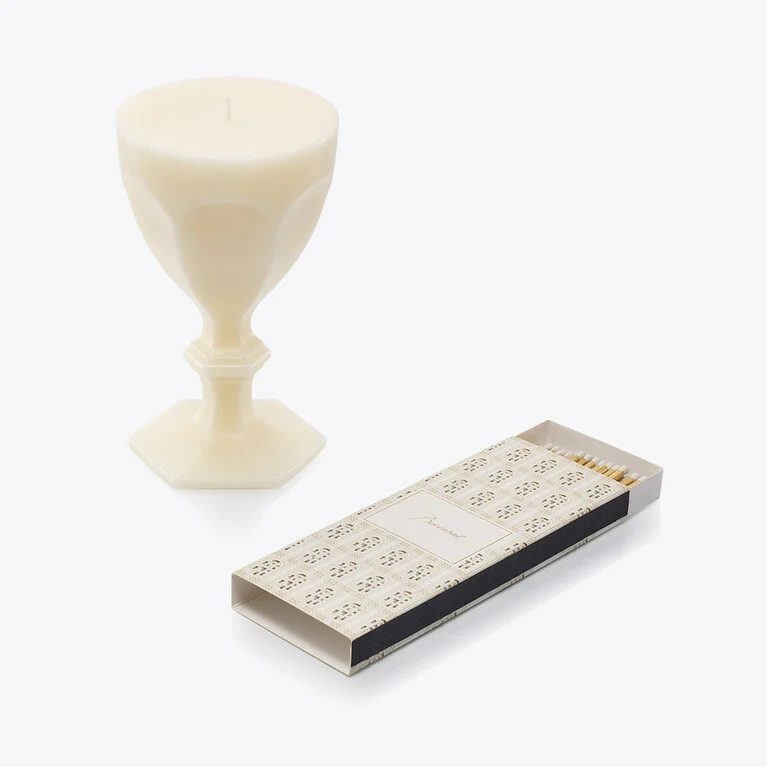 Harcourt Glass Candle Baccarat in Wax White View 2