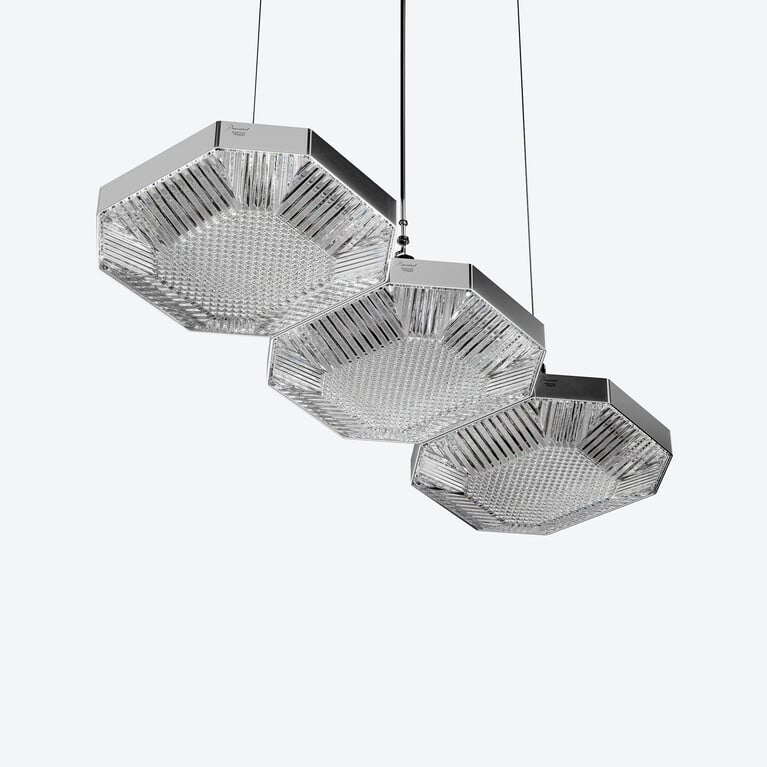Octogone Ceiling Lamp (3L) Baccarat من كريستال شفاف عرض 1