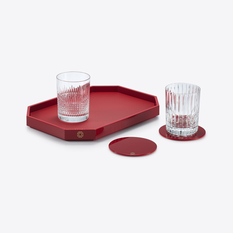 Octogone Tray S Red Baccarat