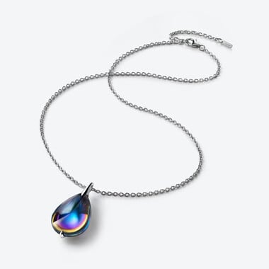 Collier Fleurs de Psyd&eacute;lic Argent Baccarat en Argent Bleu