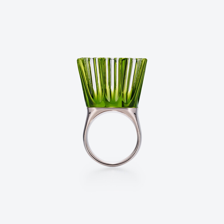 L'Eclat de Talleyrand Emperor Silver Ring Baccarat in Green Silver