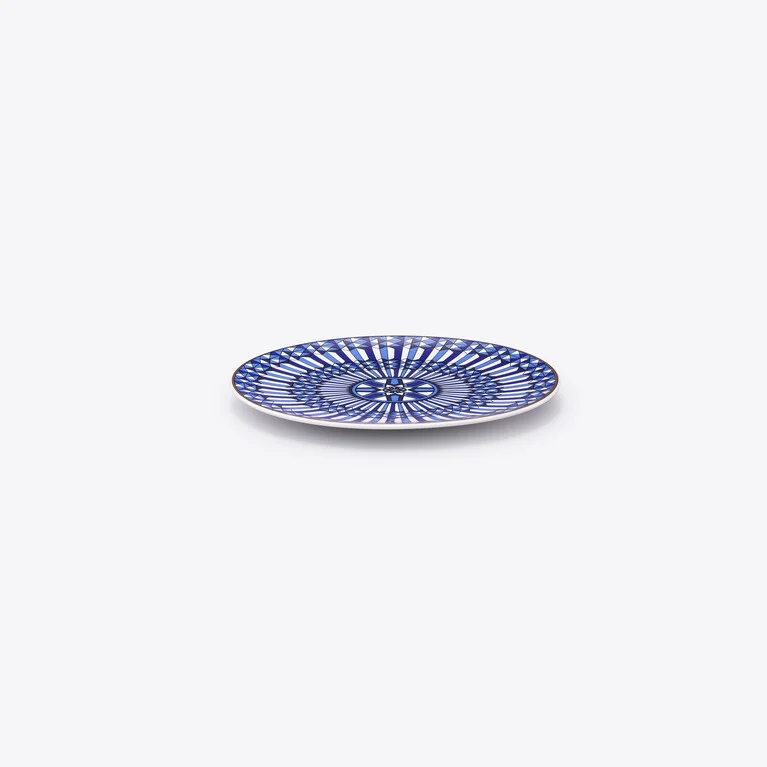 Arcadia Blue Bread Plate Baccarat in Porcelain Blue View 2