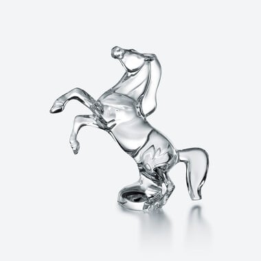 Sculpture Cheval Cabré Baccarat en Cristal Clair