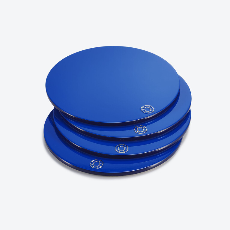 옥타곤 코스터(Octogone Coasters) Baccarat, 블루 래커로 만든 보기 1