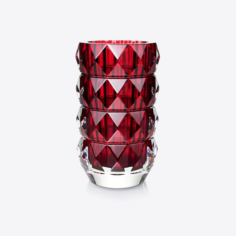 Louxor Round Vase M Baccarat in Crystal Red View 1