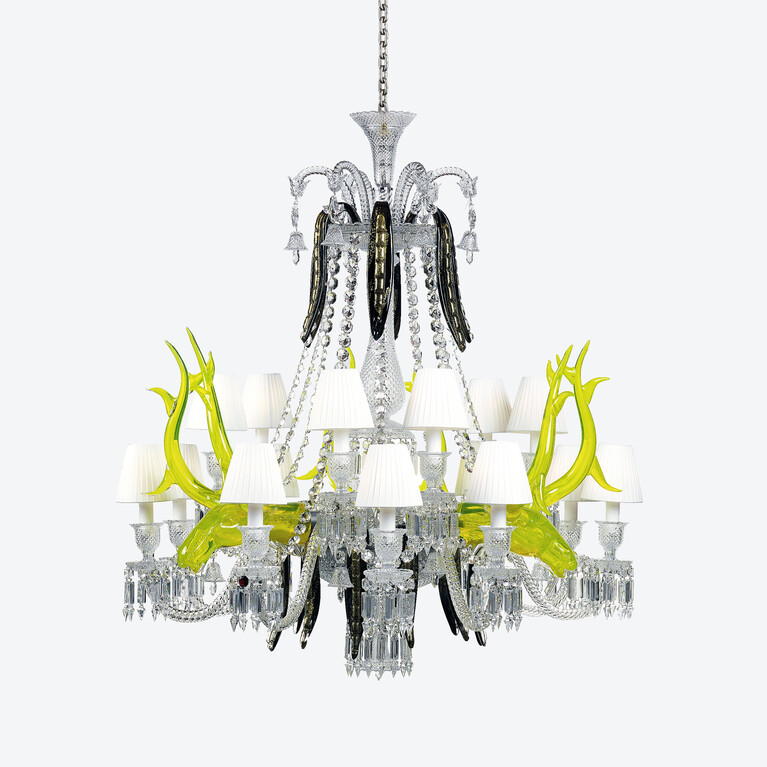 &Eacute;trange Z&eacute;nith Deers Chandelier (15L) Baccarat in Crystal Yellow View 1