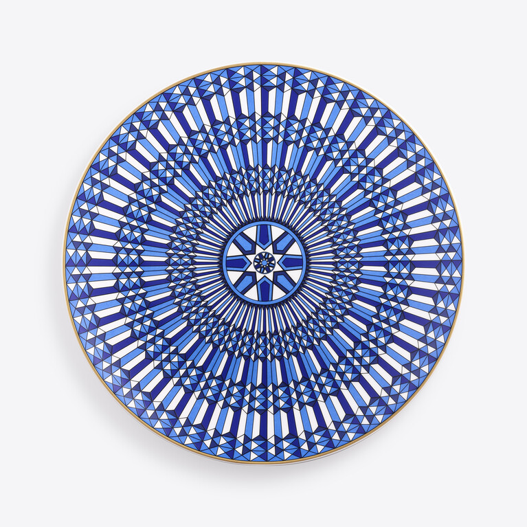 طبق تقديم أركاديا أزرق Baccarat من بورسلين أزرق عرض 1