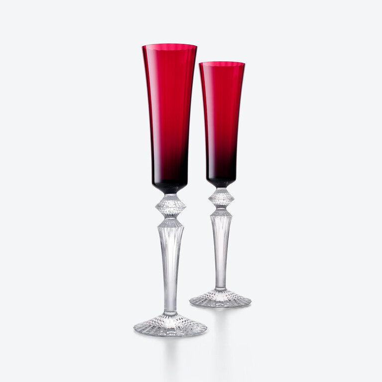 Mille Nuits Flutissimo Flutes Baccarat, Champagne flute in Crystal Red View 1