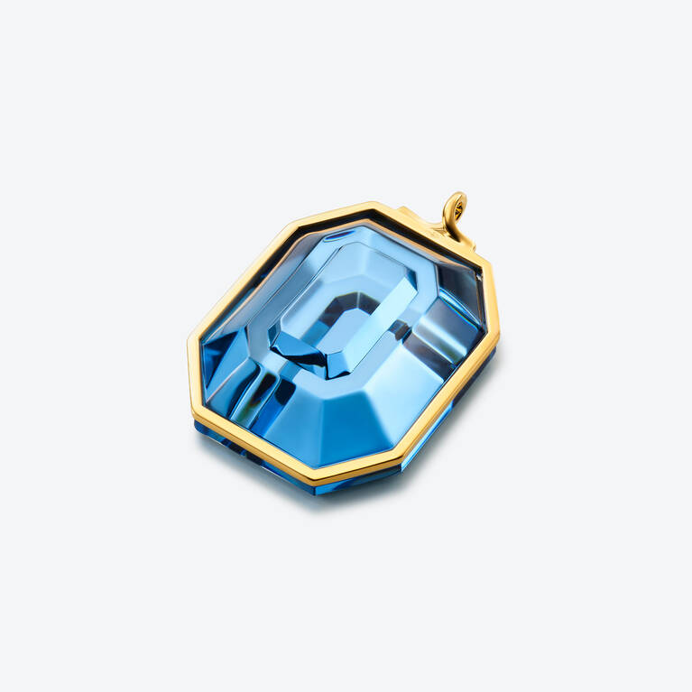 Harcourt Gold Plated Pendant, Riviera Blue