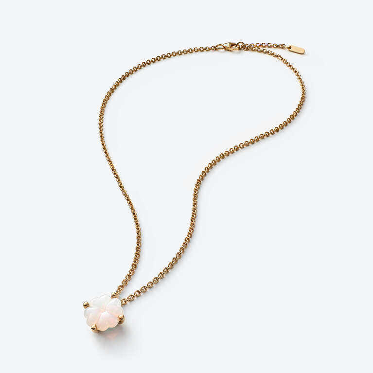 Trèfle Gold Plated Necklace White