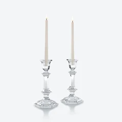 Select Bougeoirs Harcourt Baccarat en Cristal Clair