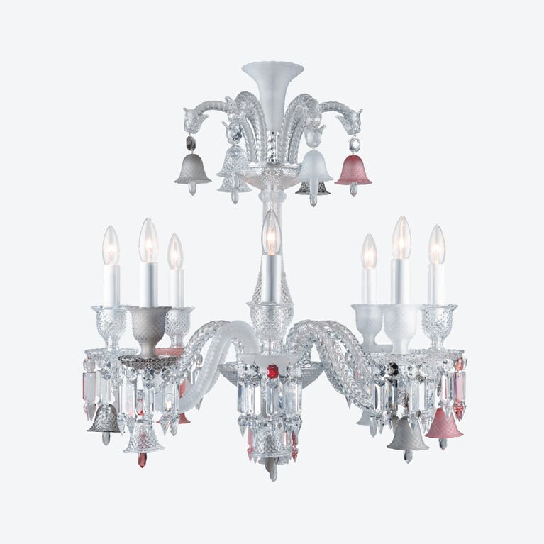 Zénith Flou 系列 枝形吊燈 CEI 制式 8L (8L) Baccarat, 粉紅色水晶製成