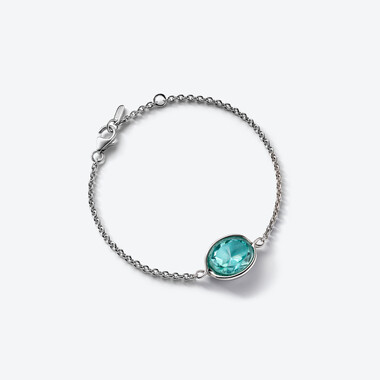 Croisé Silver Bracelet, Turquoise