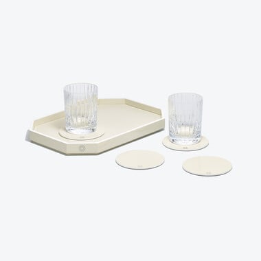 Octogone Tray S & Coaster X4 Light Beige & Harmonie Tumblers  Baccarat