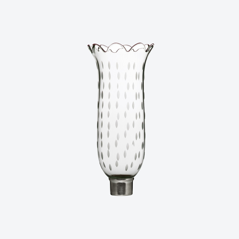 Tulip Hurricane Shade Scalloped Top Rice Grain  Baccarat