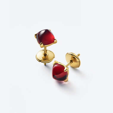 Boucles d'Oreilles Médicis Vermeil Rouge Miroir Voir 1