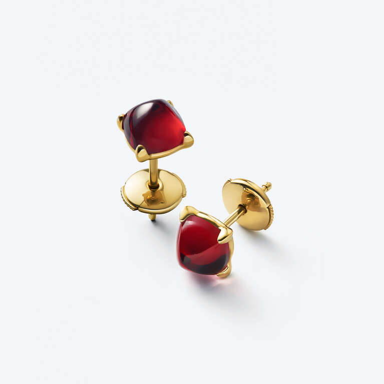 Médicis Gold Plated Earrings Red Mirror