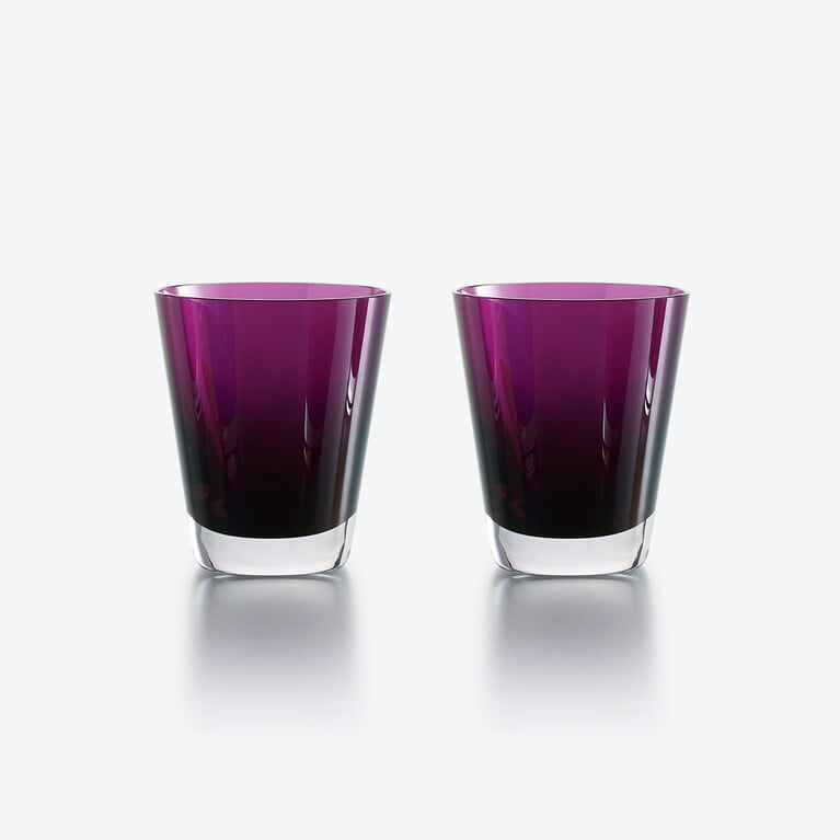 Gobelets Mosa&iuml;que Baccarat, Verre &agrave; spiritueux en Cristal Violet