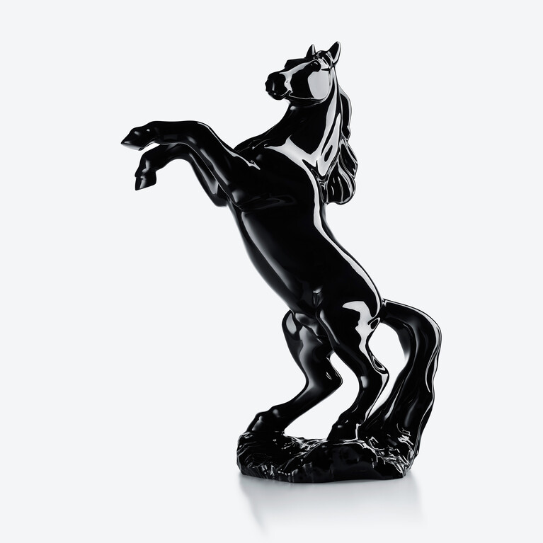 Pegase Horse Sculpture Baccarat in Crystal Black