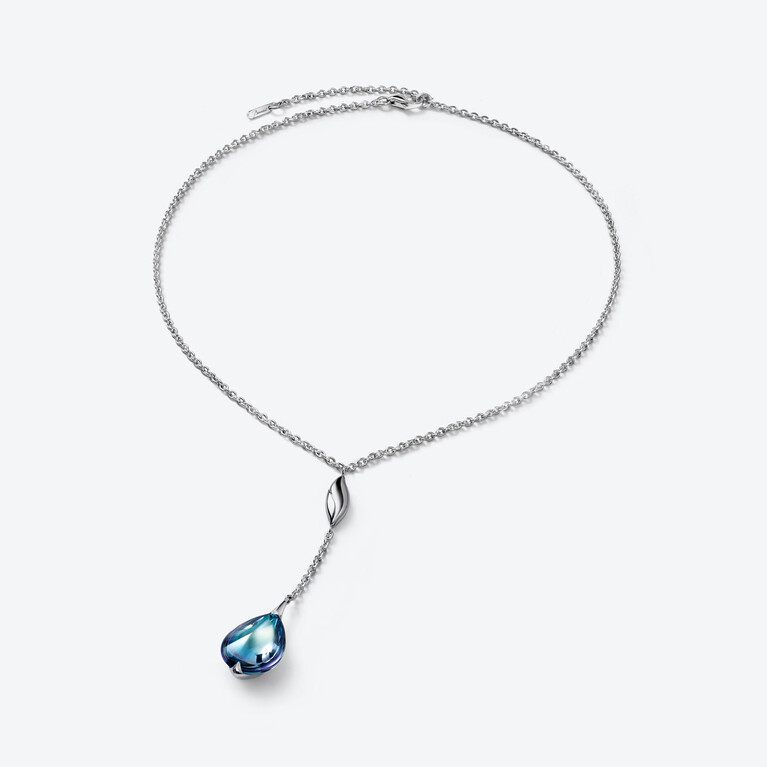 Fleurs de Psyd&eacute;lic Silver Choker Baccarat in Silver Blue View 1