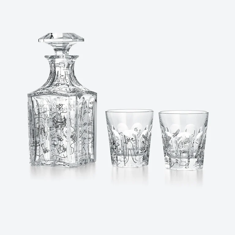 Harcourt Whisky Decanter And Tumblers Set Harry Nuriev Baccarat in Crystal Clear View 1